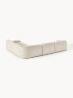 The Dune Corner Sofa — Low-Profile Curves, White Bouclé Upholstery