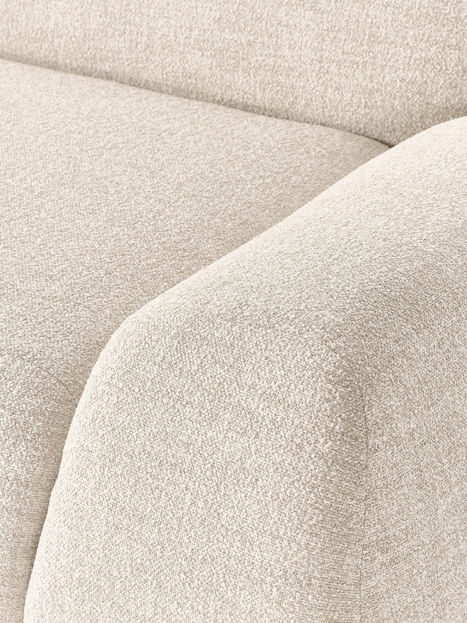 The Dune Corner Sofa — Low-Profile Curves, White Bouclé Upholstery