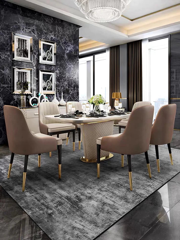 Aria Luxury Contemporary design Marble Dining Table Rectangular Table