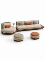 The Florenza Sofa Set — Luxury Modular Solid Teak Wood Living Room Sofa