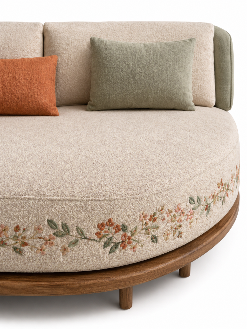 The Florenza Sofa Set — Luxury Modular Solid Teak Wood Living Room Sofa