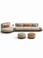 The Florenza Sofa Set — Luxury Modular Solid Teak Wood Living Room Sofa