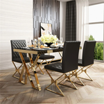 Grandeur Rectangular dining table made of tempered glass with a sleek black finish measuring 1400mm.