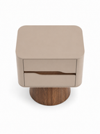 The Verano Side Table — Modern Pedestal Nightstand with Dual Drawer Storage