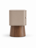 The Verano Side Table — Modern Pedestal Nightstand with Dual Drawer Storage