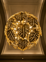 The Jivara Bloom — Luxury Gold Botanical Leaf Chandelier