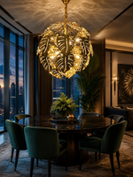 The Jivara Bloom — Luxury Gold Botanical Leaf Chandelier