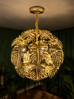 The Jivara Bloom — Luxury Gold Botanical Leaf Chandelier