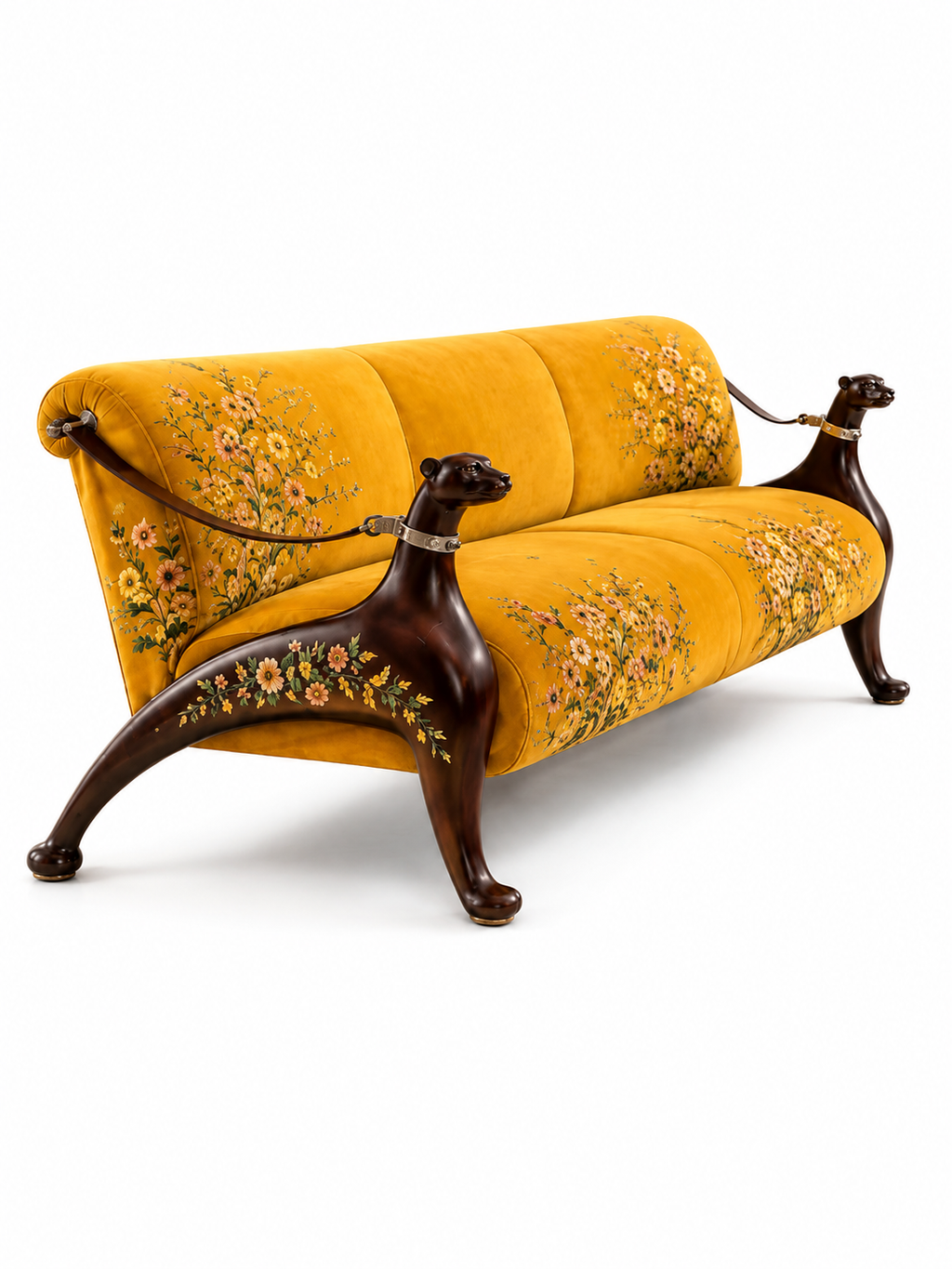 The Zarelle Sofa — Luxury Carved Solid Teak Wood 3 Seater Sofa