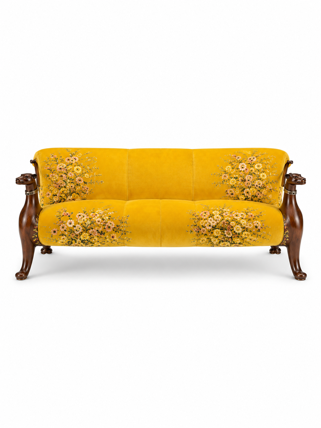 The Zarelle Sofa — Luxury Carved Solid Teak Wood 3 Seater Sofa