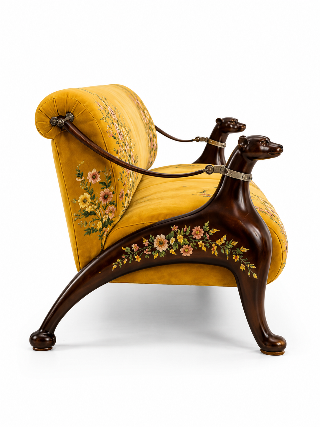 The Zarelle Sofa — Luxury Carved Solid Teak Wood 3 Seater Sofa