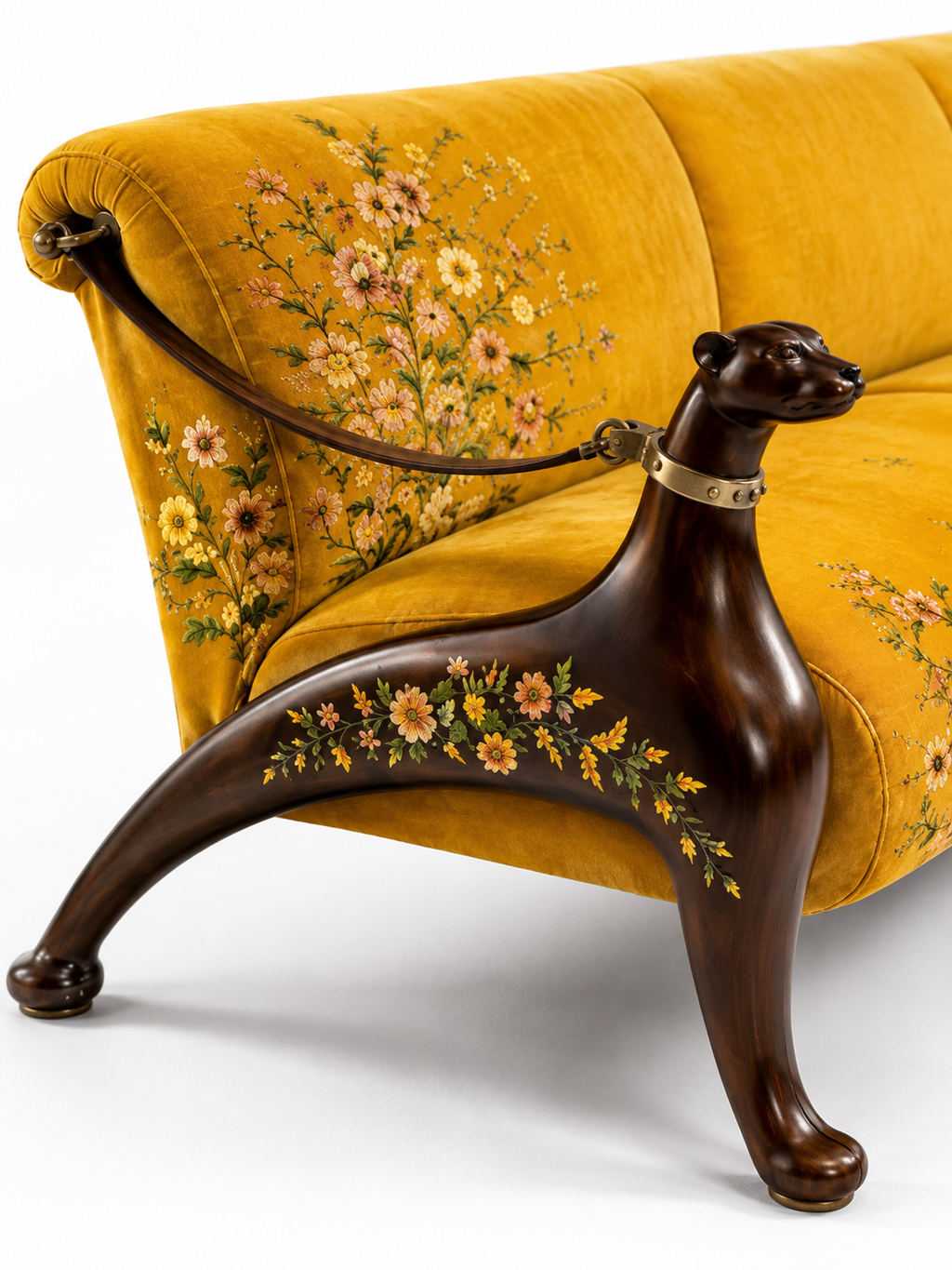The Zarelle Sofa — Luxury Carved Solid Teak Wood 3 Seater Sofa