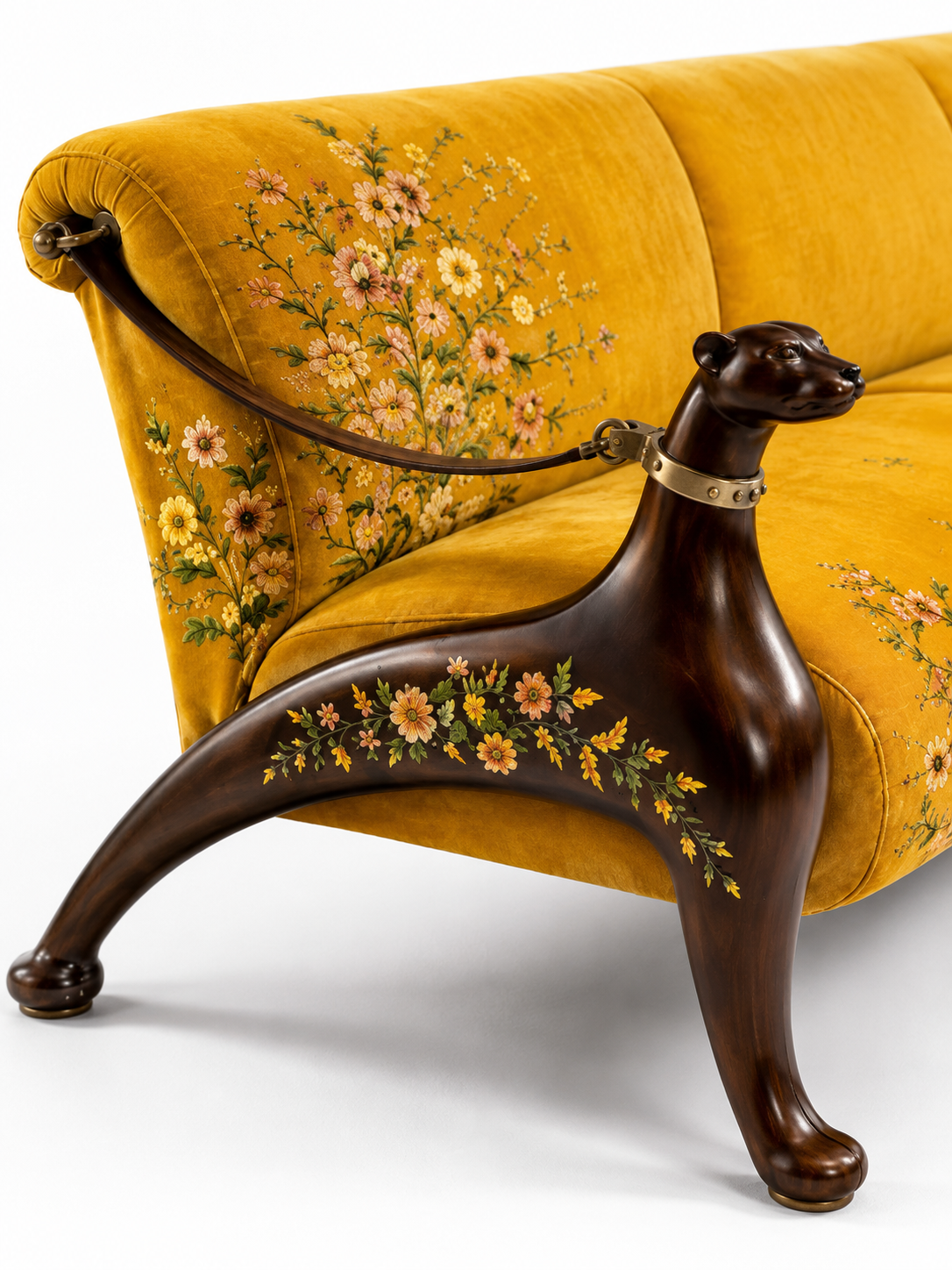 The Zarelle Sofa — Luxury Carved Solid Teak Wood 3 Seater Sofa