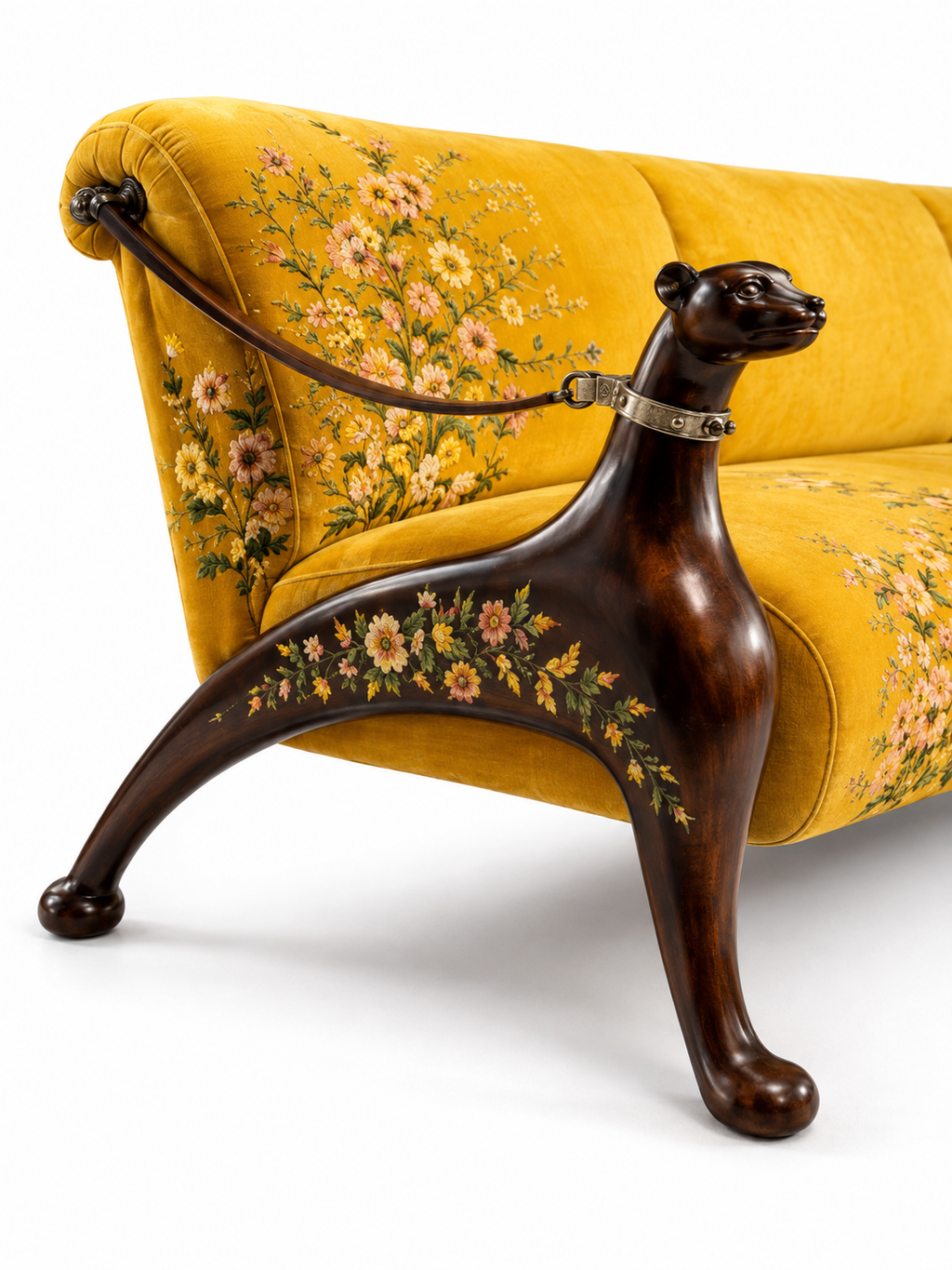 The Zarelle Sofa — Luxury Carved Solid Teak Wood 3 Seater Sofa