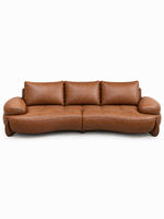 The Orvane Sofa — Luxury Sculpted Tan Leather 7 Seater Sofa
