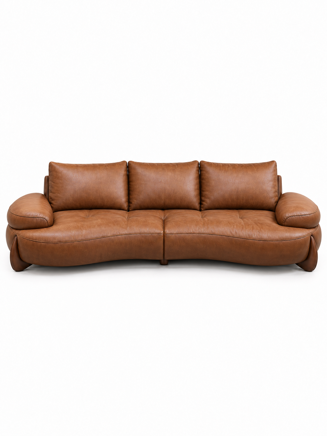The Orvane Sofa — Luxury Sculpted Tan Leather 7 Seater Sofa
