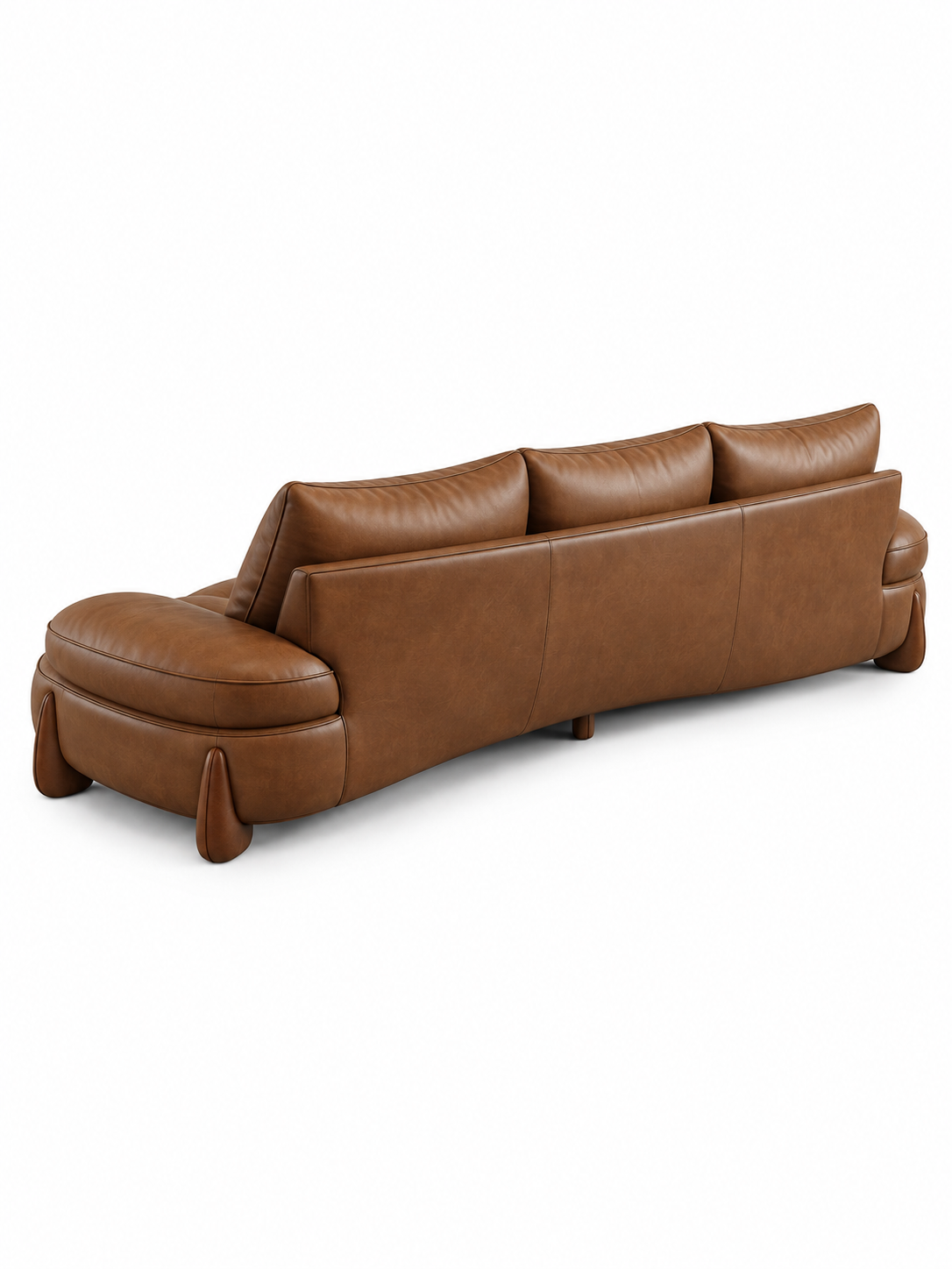 The Orvane Sofa — Luxury Sculpted Tan Leather 7 Seater Sofa