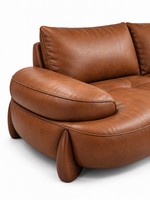 The Orvane Sofa — Luxury Sculpted Tan Leather 7 Seater Sofa