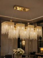 The Orvane Chandelier — Luxury Cascading Crystal Rectangular Chandelier