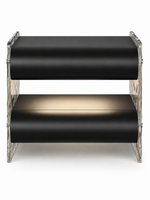 The Lucentra Side Table — Modern Open-Shelf Nightstand with Ambient Lighting