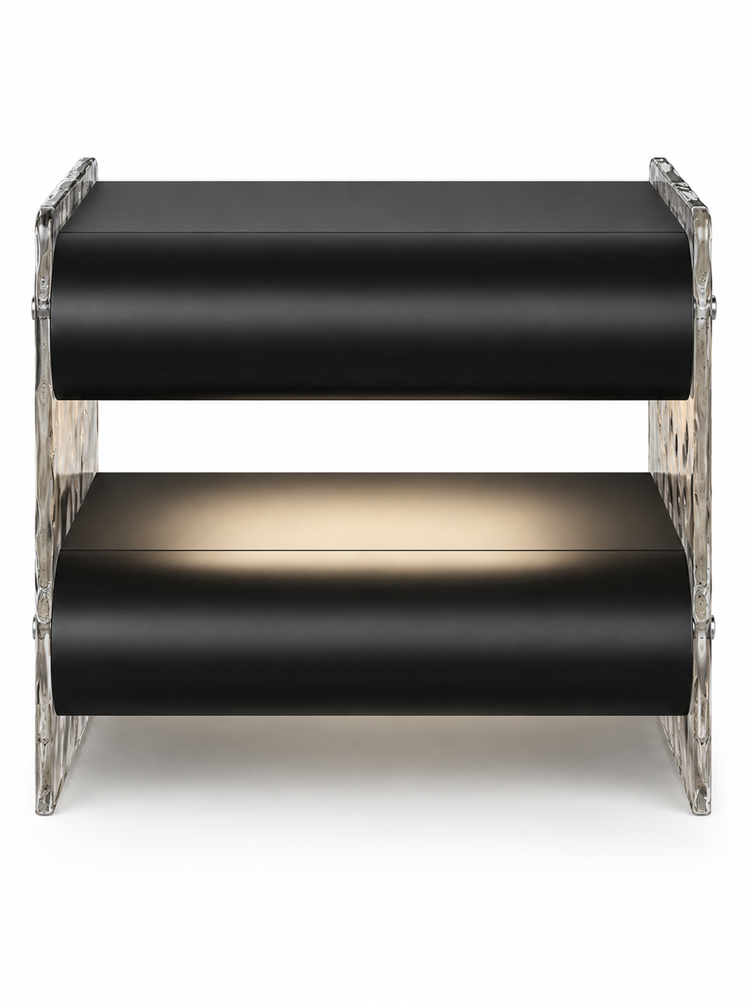 The Lucentra Side Table — Modern Open-Shelf Nightstand with Ambient Lighting