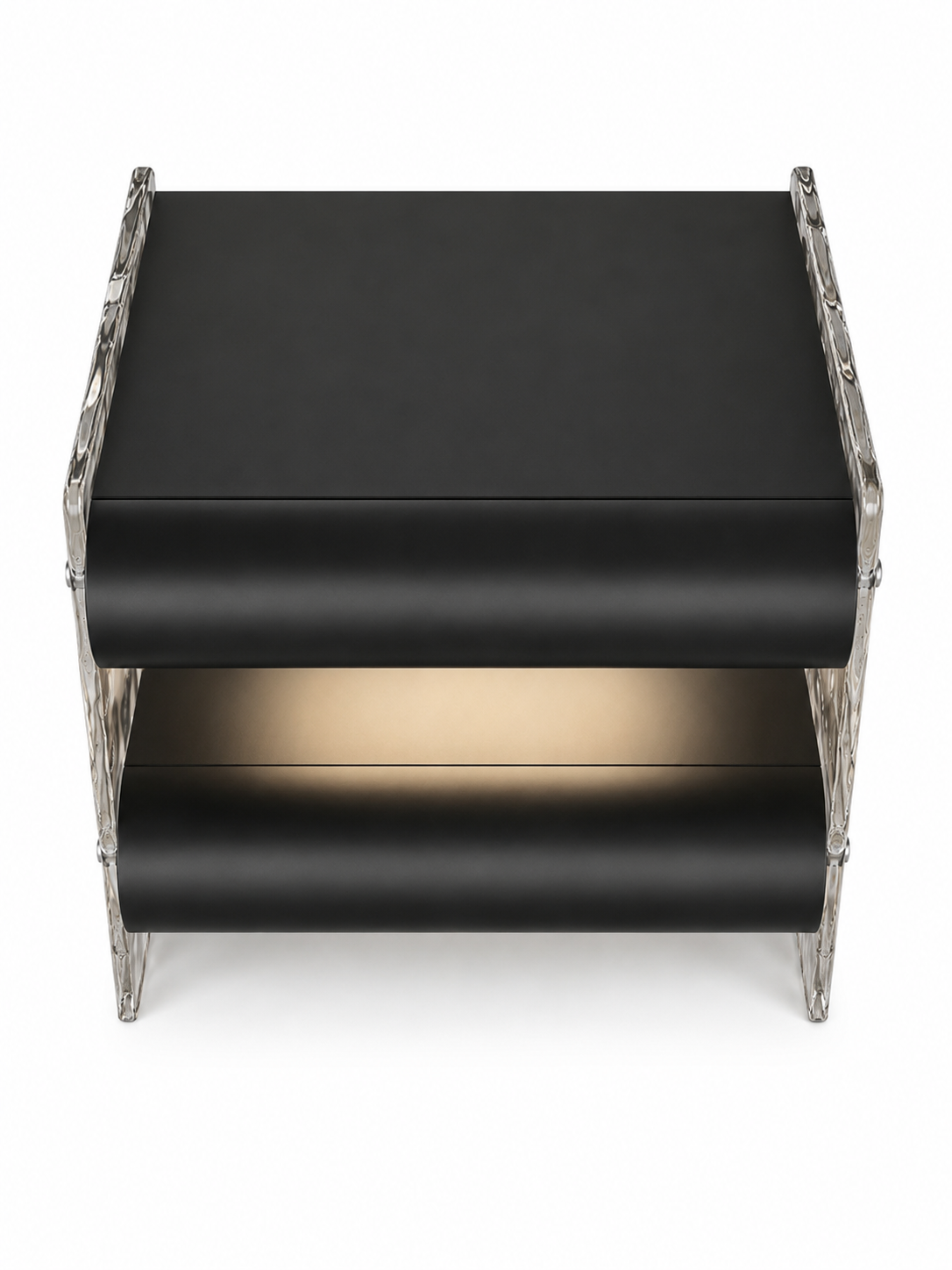 The Lucentra Side Table — Modern Open-Shelf Nightstand with Ambient Lighting