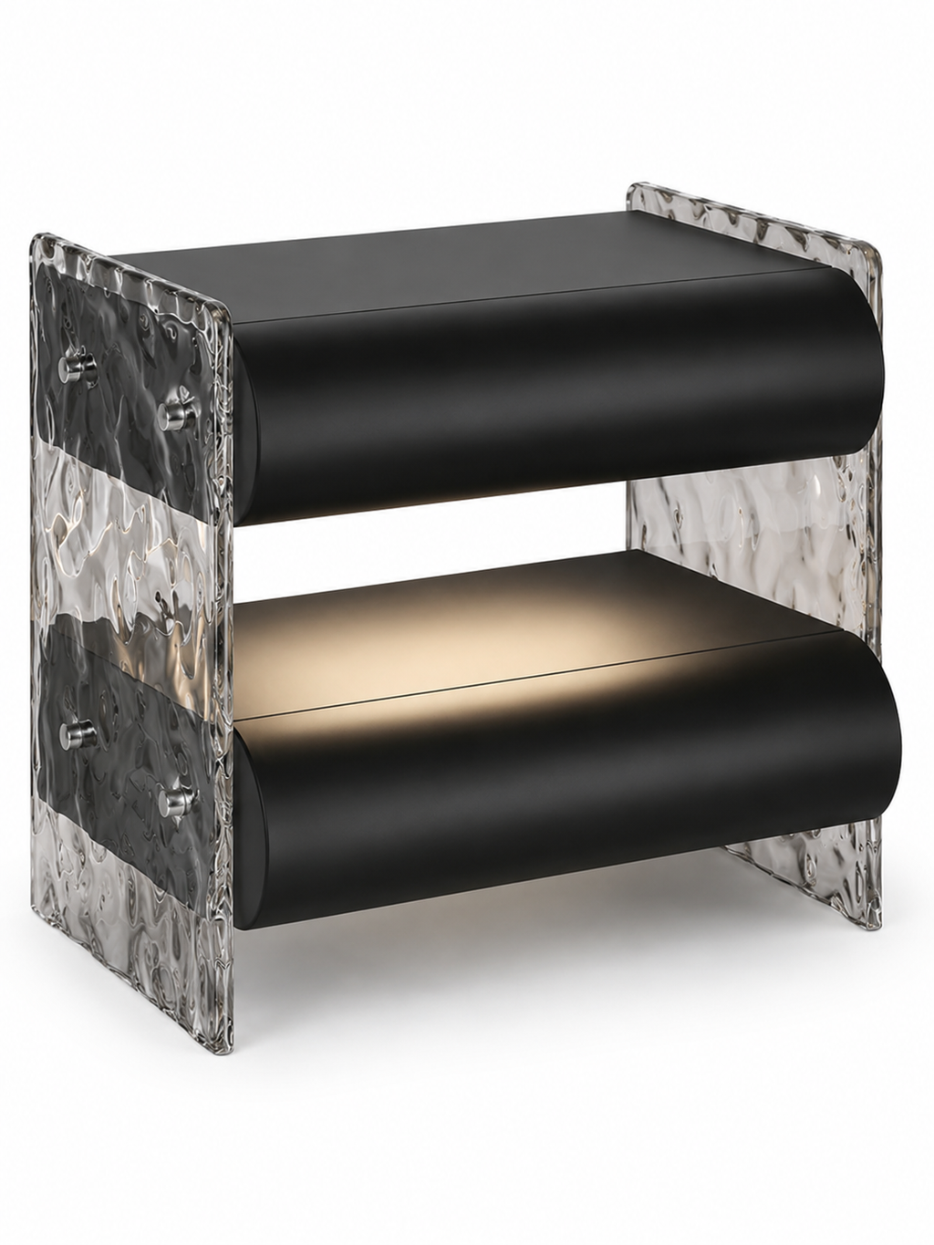 The Lucentra Side Table — Modern Open-Shelf Nightstand with Ambient Lighting