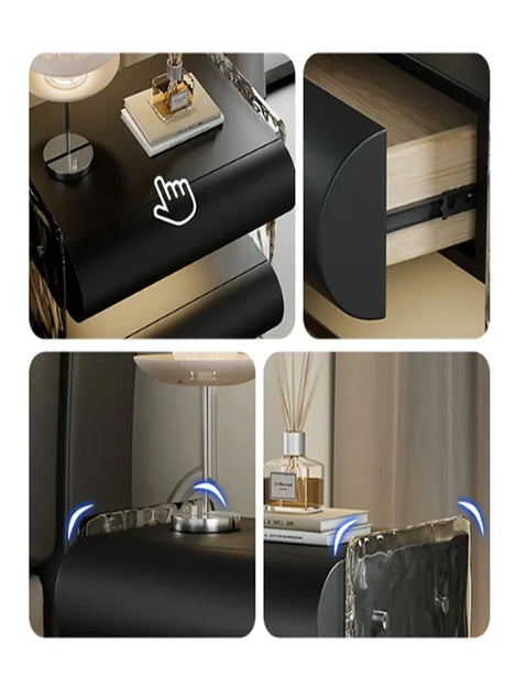 The Lucentra Side Table — Modern Open-Shelf Nightstand with Ambient Lighting
