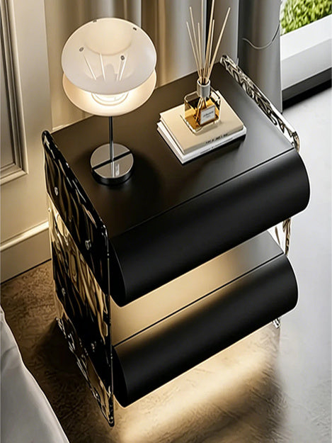 The Lucentra Side Table — Modern Open-Shelf Nightstand with Ambient Lighting