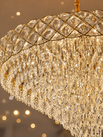 The Elarique Chandelier — Luxury Crystal Waterfall Dome Chandelier