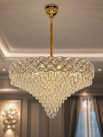The Elarique Chandelier — Luxury Crystal Waterfall Dome Chandelier
