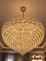 The Elarique Chandelier — Luxury Crystal Waterfall Dome Chandelier