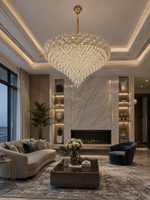 The Elarique Chandelier — Luxury Crystal Waterfall Dome Chandelier