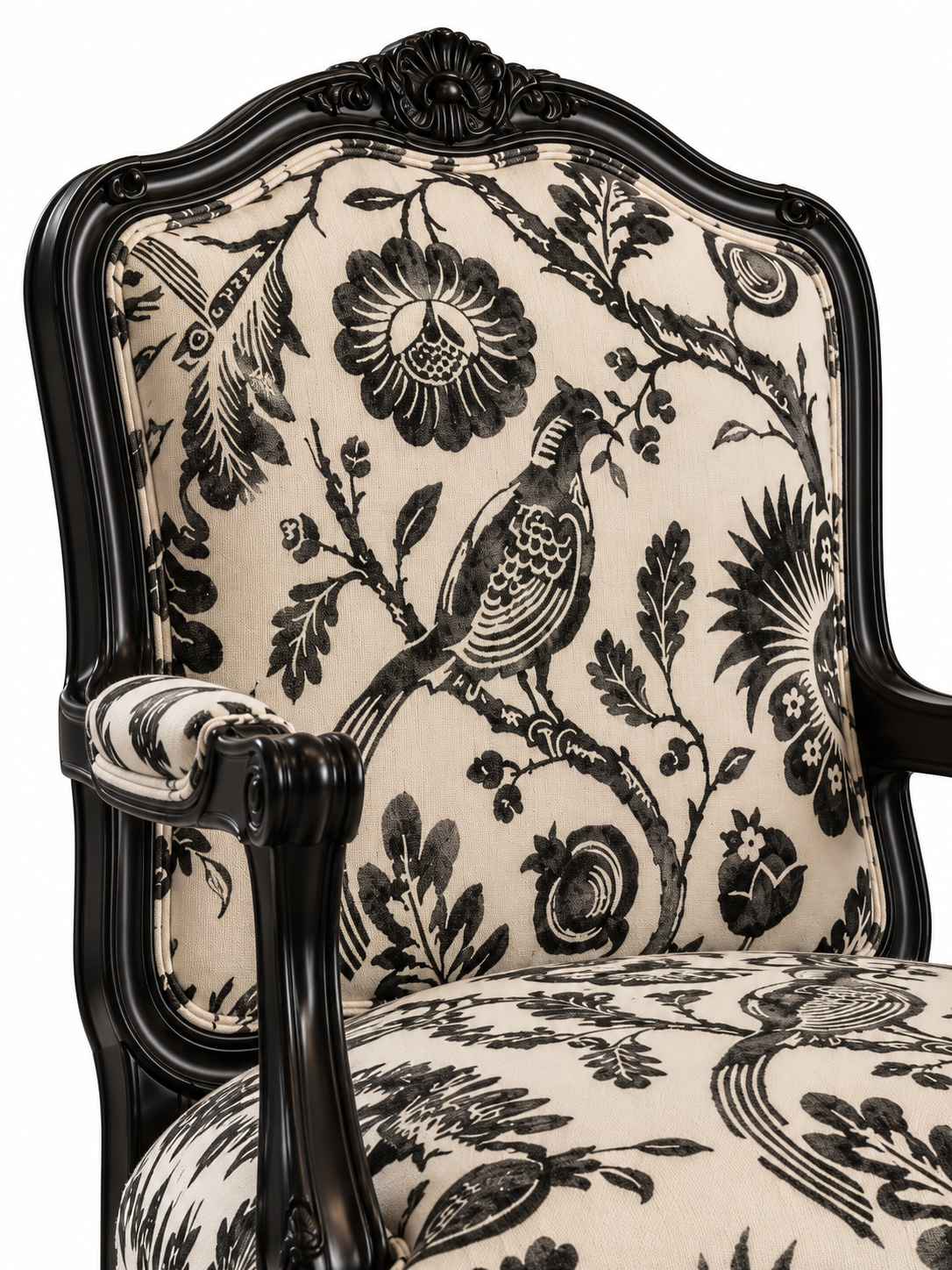 The Virelle Accent Chair — Luxury Carved Solid Wood Statement Chair