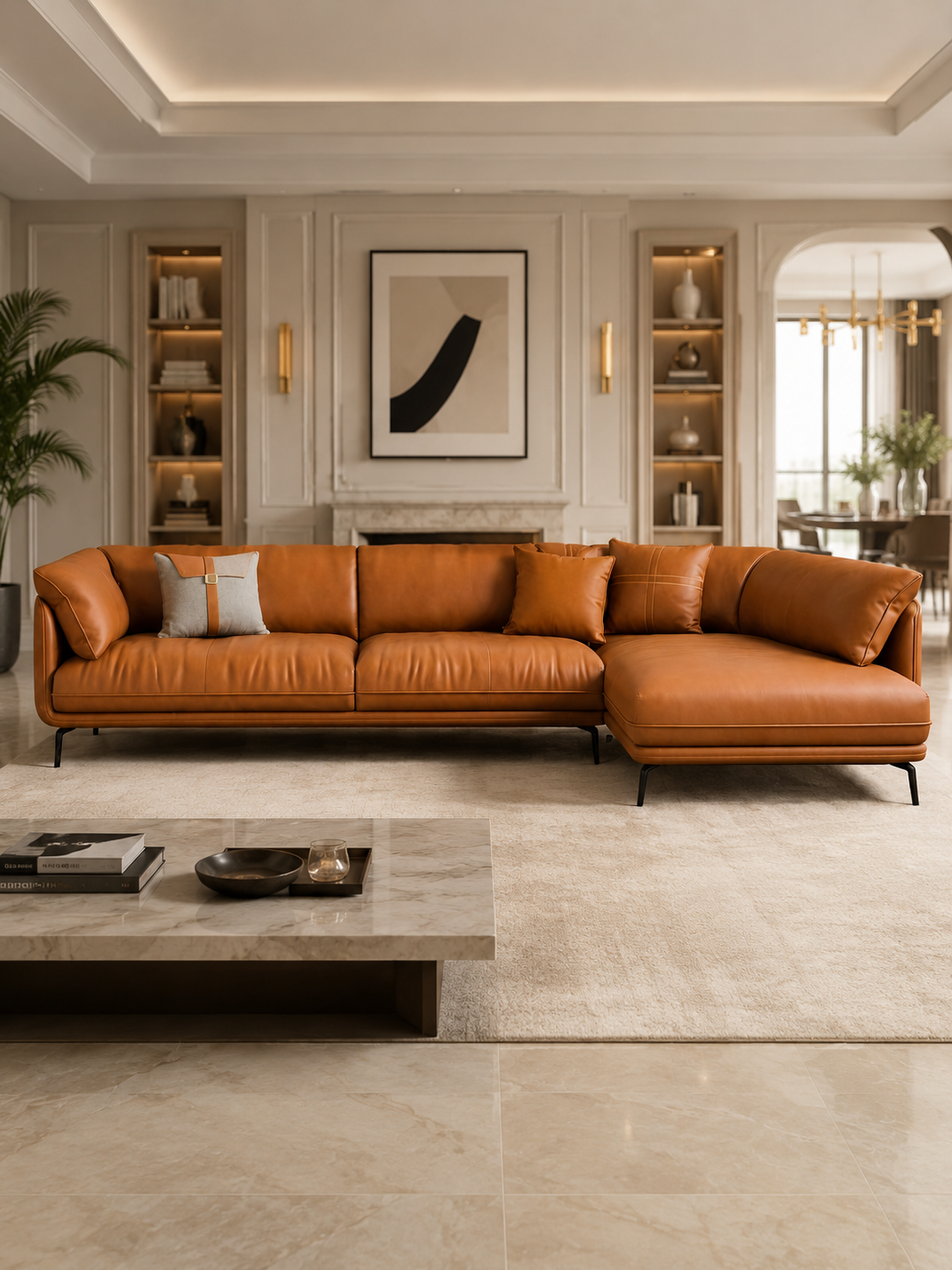Macaca Modern 6 Seater Luxury Corner Sleek Sofa