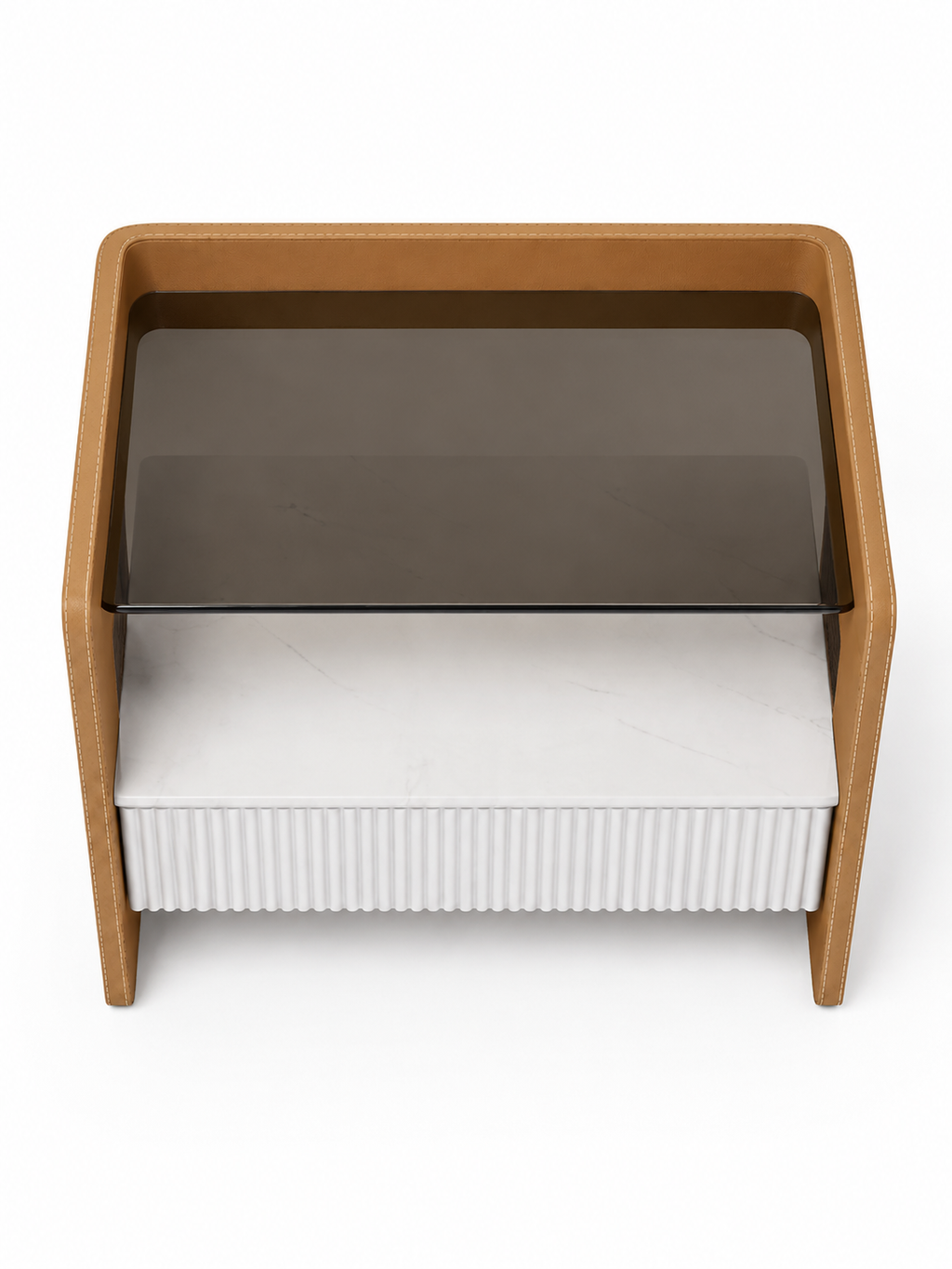 The Vetria Bedside Table — Modern Nightstand with Drawer Storage & Open Display Shel