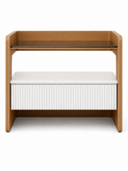 The Vetria Bedside Table — Modern Nightstand with Drawer Storage & Open Display Shel