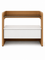 The Vetria Bedside Table — Modern Nightstand with Drawer Storage & Open Display Shel
