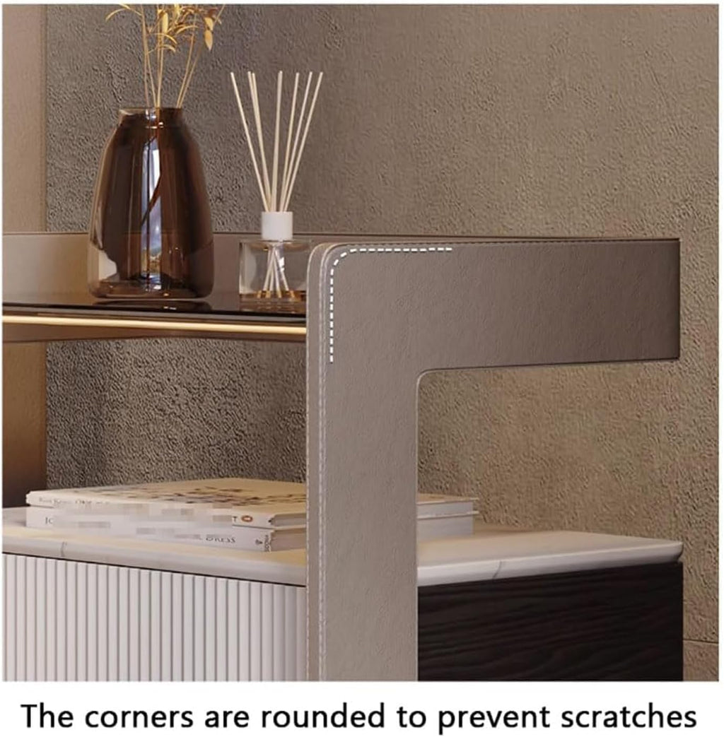 The Vetria Bedside Table — Modern Nightstand with Drawer Storage & Open Display Shel