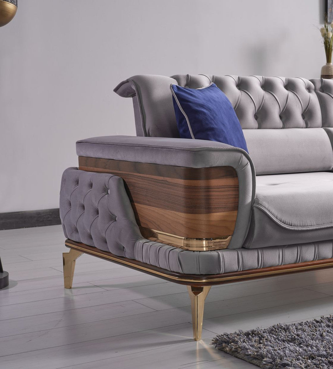 Oyster Luxury Turkish Signature Fabric Sofa Set