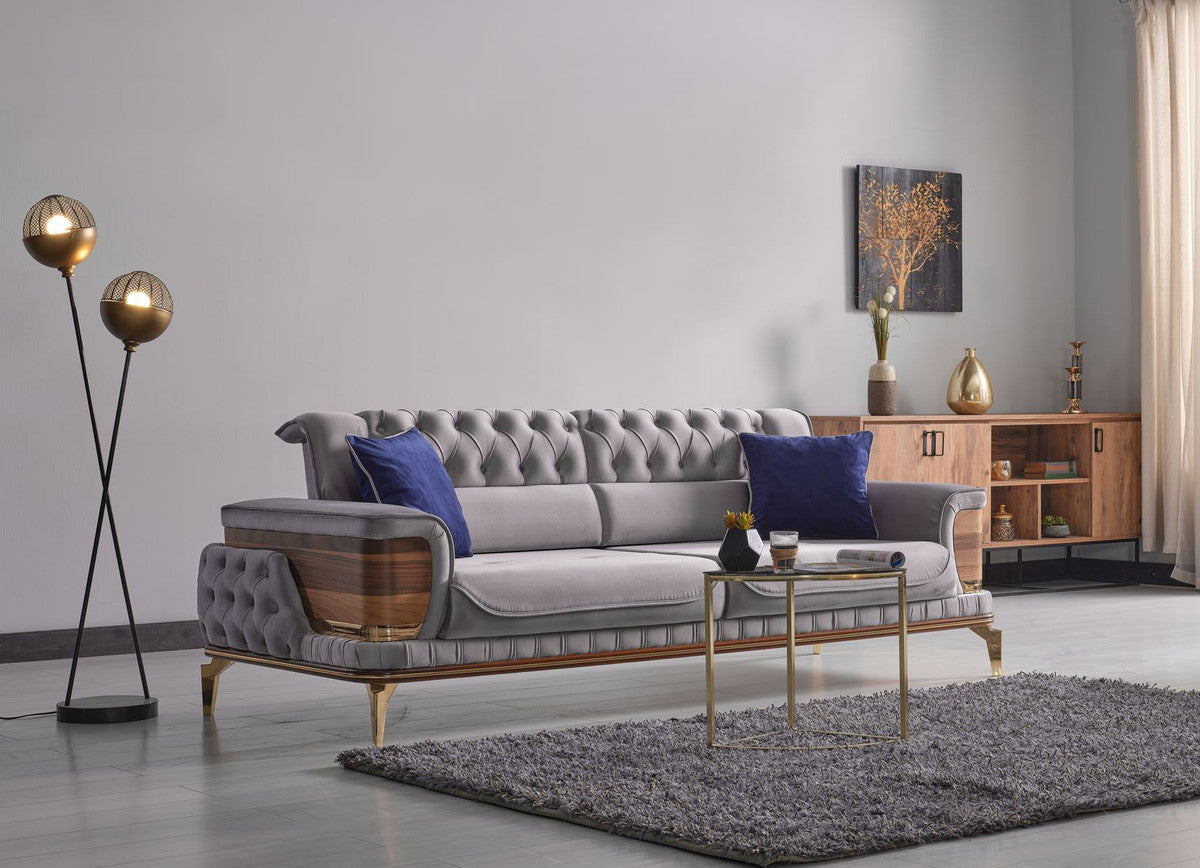 Oyster Luxury Turkish Signature Fabric Sofa Set