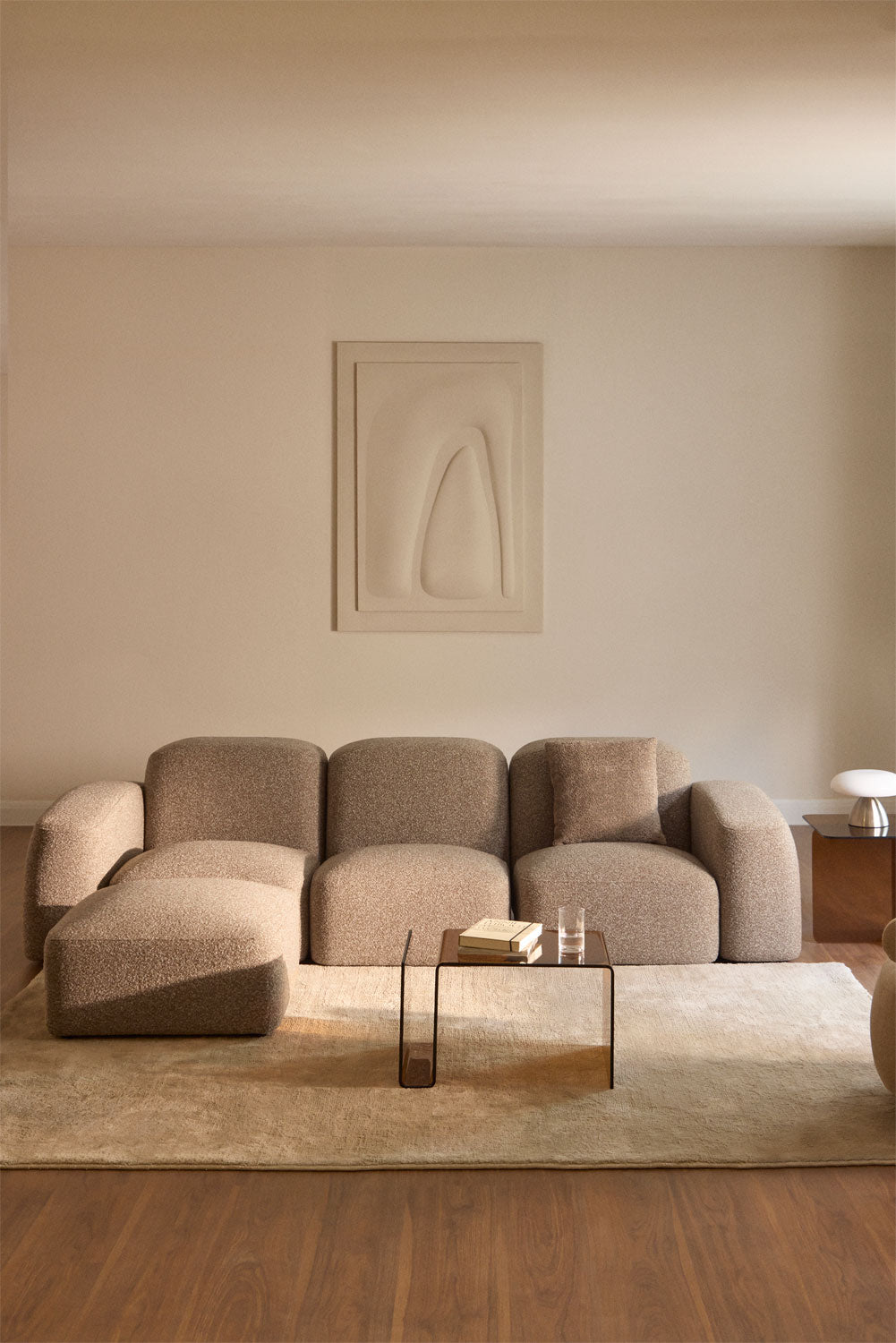The Modena Sofa — Luxury Modular Bouclé 3 Seater Sofa with Ottoman