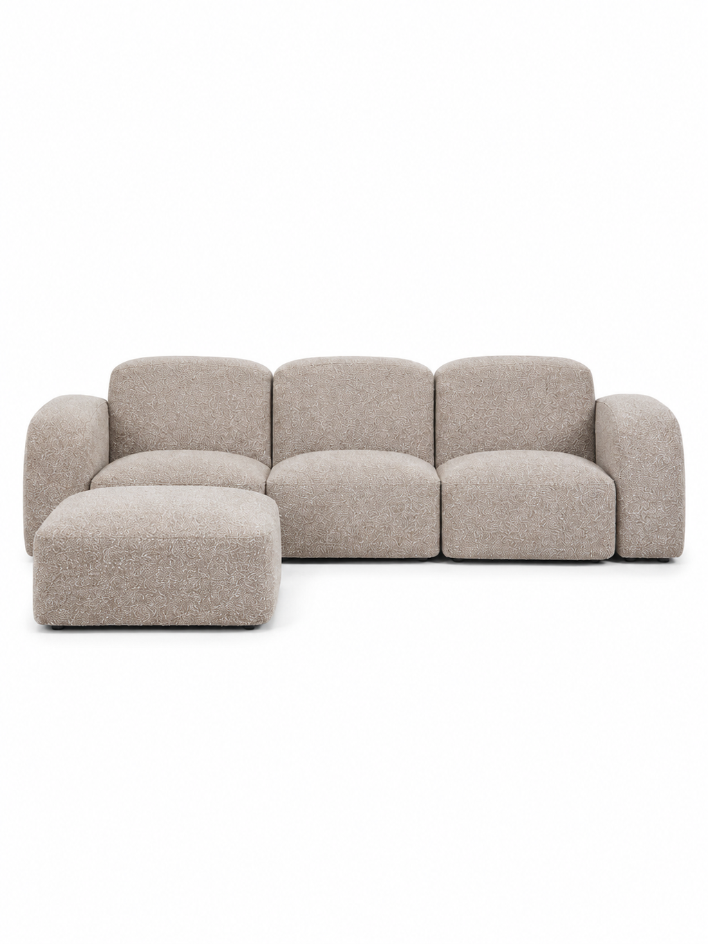The Modena Sofa — Luxury Modular Bouclé 3 Seater Sofa with Ottoman