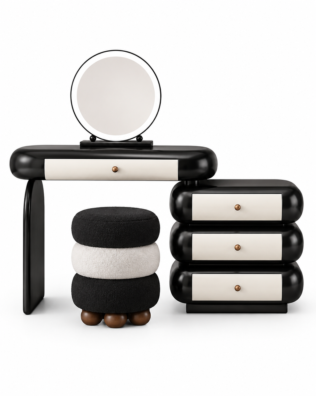The Obsidian Dressing Table — Luxury Modern Makeup Vanity