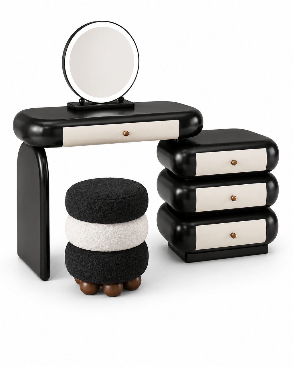 The Obsidian Dressing Table — Luxury Modern Makeup Vanity