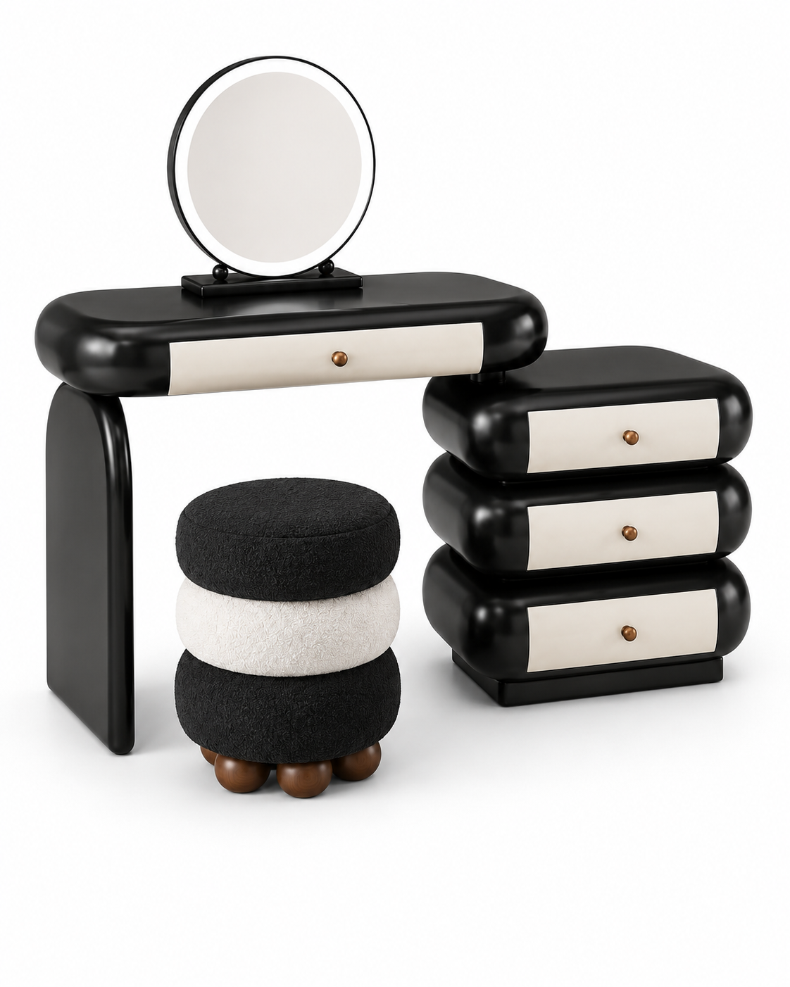 The Obsidian Dressing Table — Luxury Modern Makeup Vanity