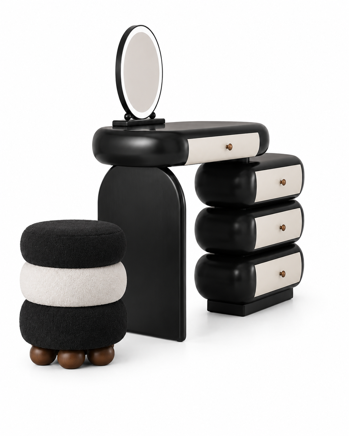 The Obsidian Dressing Table — Luxury Modern Makeup Vanity