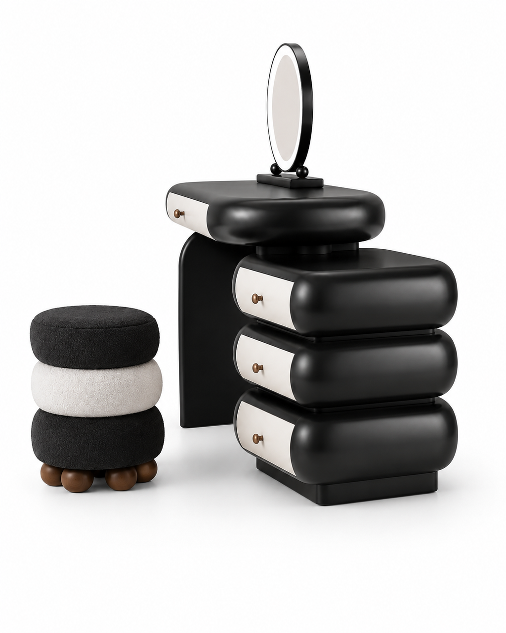 The Obsidian Dressing Table — Luxury Modern Makeup Vanity