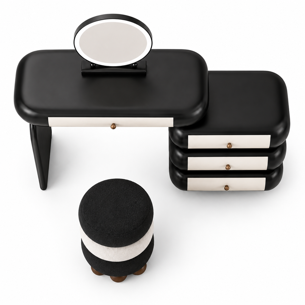 The Obsidian Dressing Table — Luxury Modern Makeup Vanity