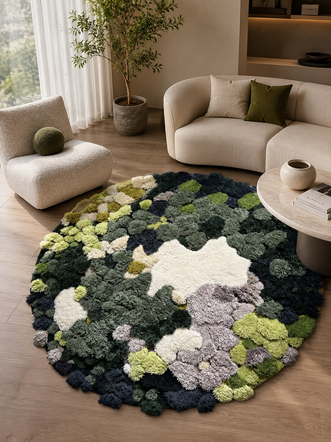 The Verdemoss Rug — Luxury Hand-Tufted Organic Abstract Area Rug